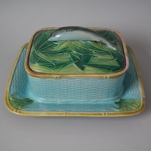 George Jones Majolica Sardine Dish & Cover