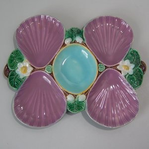 Holdcroft Majolica Lily Oyster Dish