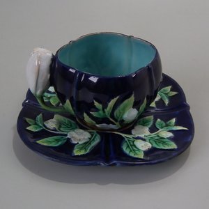George Jones Majolica Cup & Saucer