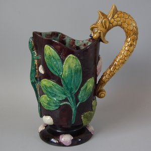 Thomas Sergent Palissy Majolica Lizard & Shells Jug/Pitcher