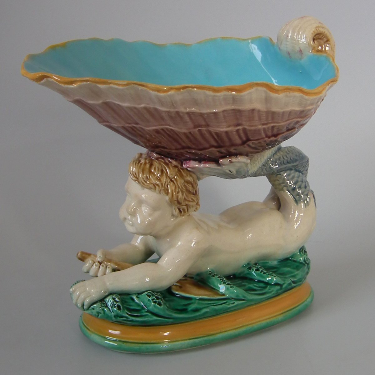 Minton Majolica Triton and Shell Serving Dish - ID#21710 Image 1
