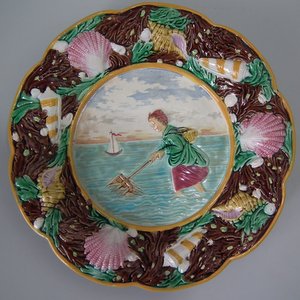 George Jones Majolica Shrimper Plate