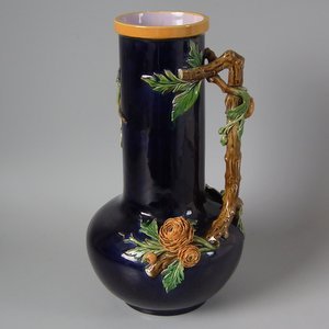 Mintons Majolica Flower Vase with Handle