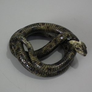 Majolica Palissy Coiled Snake Figure