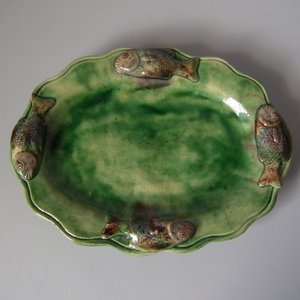 Cuhna Palissy Majolica Fish Dish
