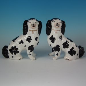 Pair Staffordshire Disraeli Spaniels
