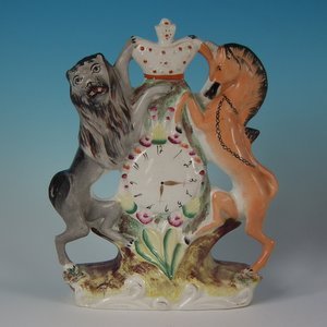Staffordshire Lion & Unicorn Clock Group