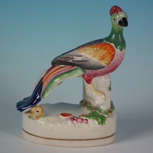 Staffordshire Pottery Colourful Bird Quill Holder