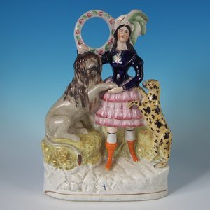 Staffordshire 'Death of the Lion Queen' Figure